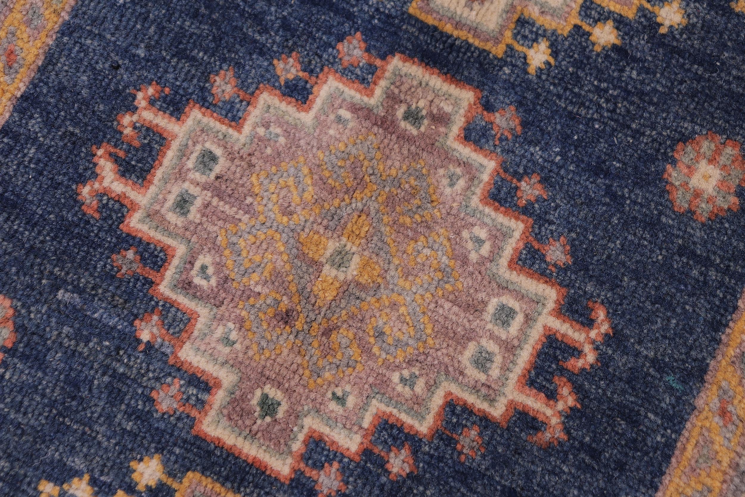 handmade Geometric Kazak Blue Gray Hand-made RECTANGLE 100% WOOL area rug 2'X3'