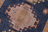 handmade Geometric Kazak Blue Gray Hand-made RECTANGLE 100% WOOL area rug 2' x 3'