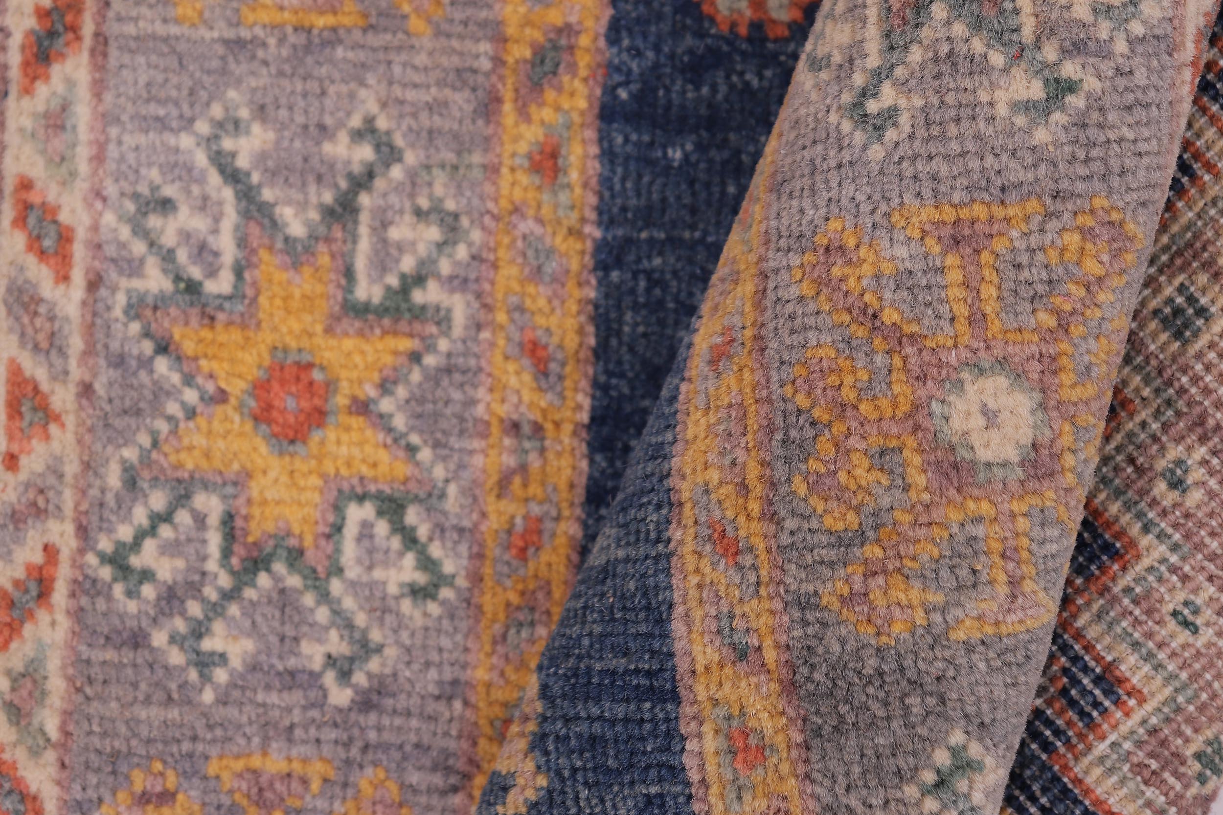 handmade Geometric Kazak Blue Gray Hand-made RECTANGLE 100% WOOL area rug 2'X3'