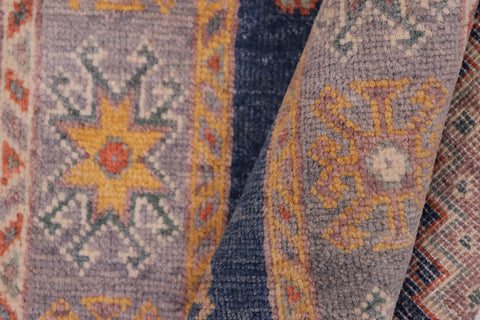 handmade Geometric Kazak Blue Gray Hand-made RECTANGLE 100% WOOL area rug 2'X3'
