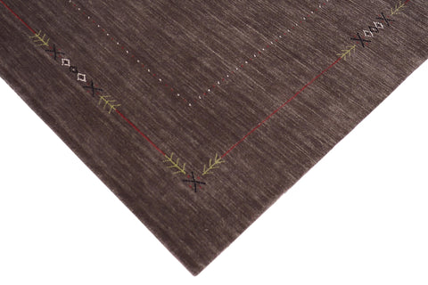 handmade Modern Gabbeh Black Black Hand-made RECTANGLE 100% WOOL area rug 8' x 10'