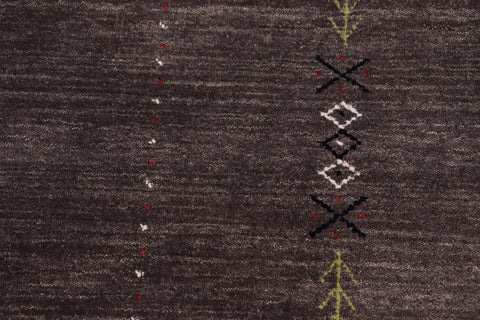 handmade Modern Gabbeh Black Black Hand-made RECTANGLE 100% WOOL area rug 8' x 10'