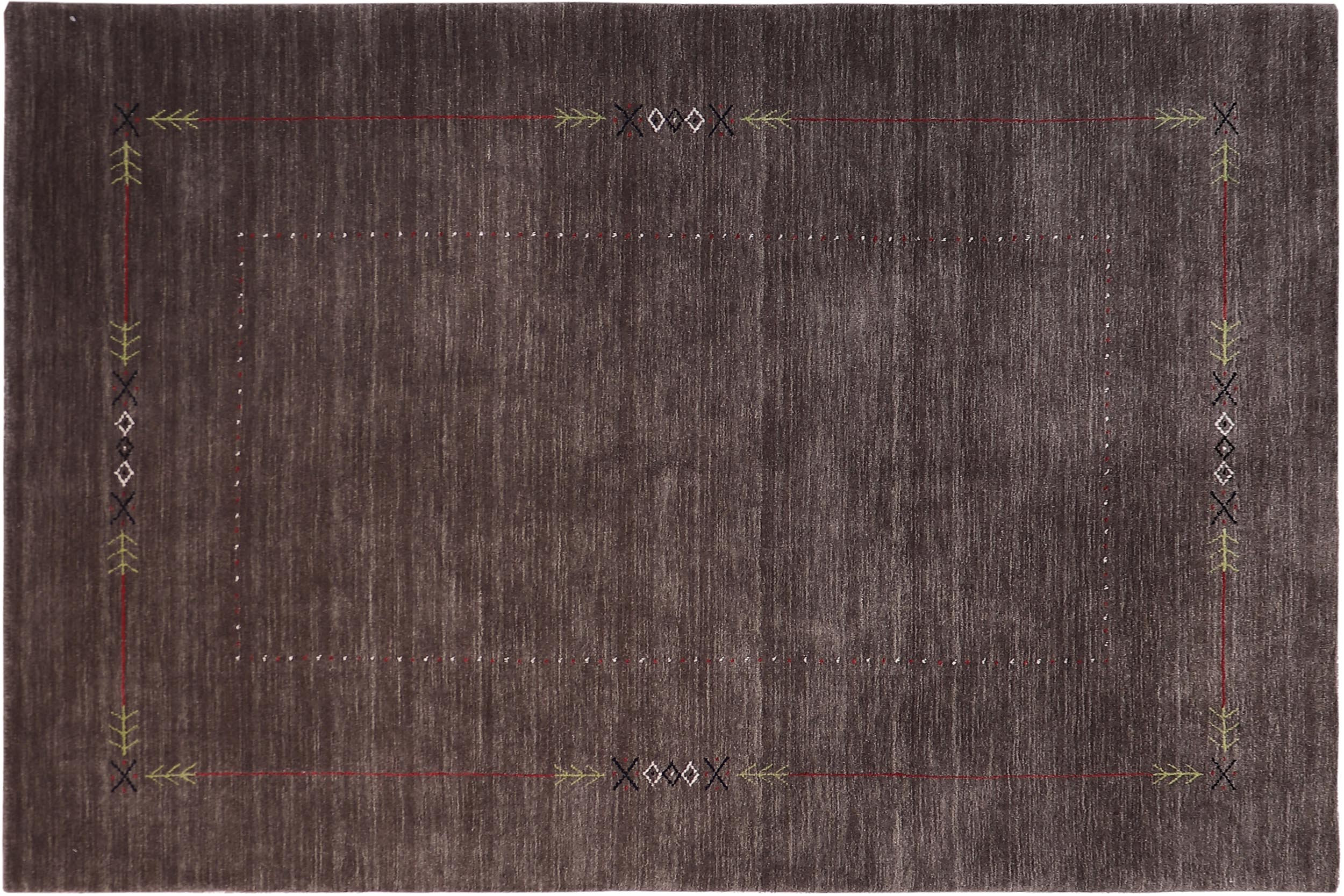 handmade Modern Gabbeh Gray Gray Hand-made RECTANGLE 100% WOOL area rug 5x8