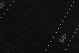 handmade Modern Gabbeh Black Black Hand-made RUNNER 100% WOOL area rug 3x12