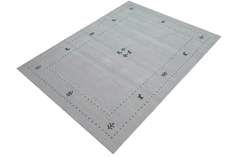 handmade Modern Gabbeh Ivory Ivory Hand-made RECTANGLE 100% WOOL area rug 9' x 12'
