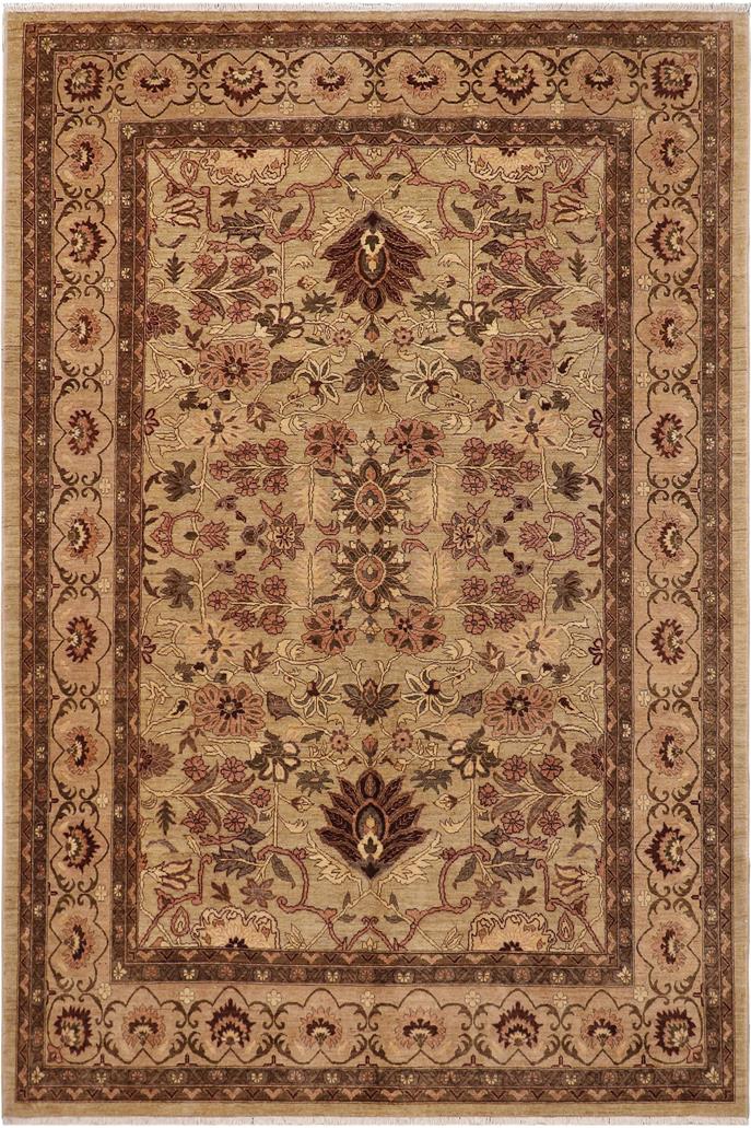 handmade Traditional Kafkaz Taupe Tan Hand Knotted RECTANGLE 100% WOOL area rug 9 x 12