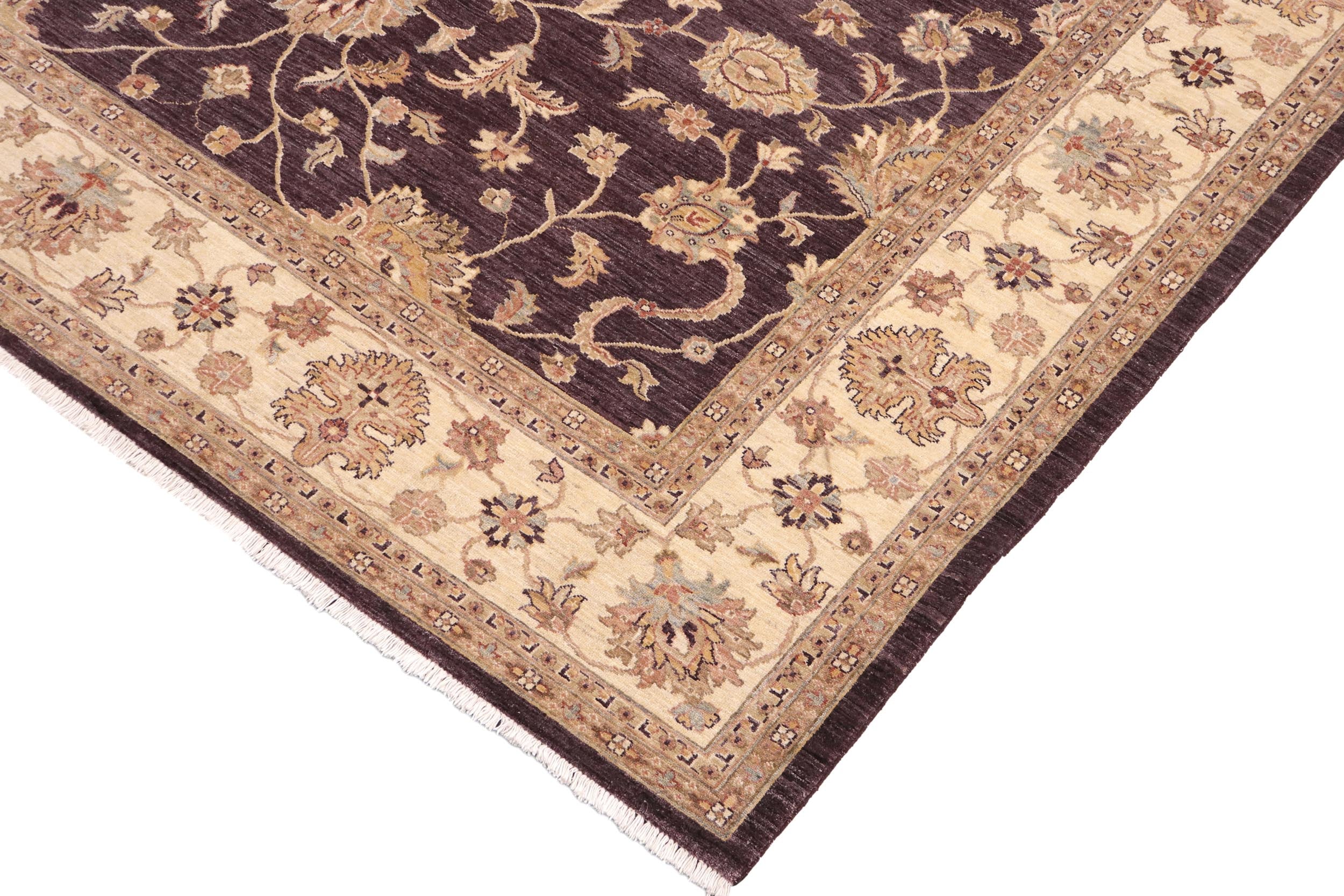 handmade Traditional Kafkaz Purple Beige Hand Knotted RECTANGLE 100% WOOL area rug 9x12