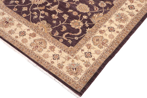 handmade Traditional Kafkaz Purple Beige Hand Knotted RECTANGLE 100% WOOL area rug 9x12