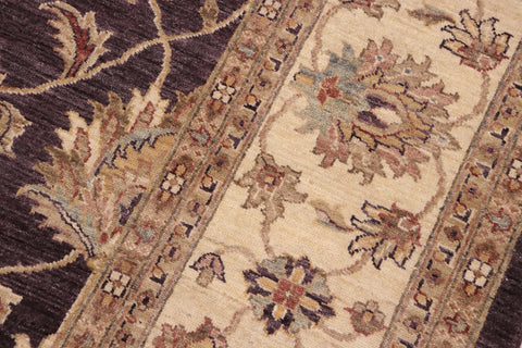 handmade Traditional Kafkaz Purple Beige Hand Knotted RECTANGLE 100% WOOL area rug 9x12