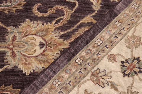 handmade Traditional Kafkaz Purple Beige Hand Knotted RECTANGLE 100% WOOL area rug 9x12