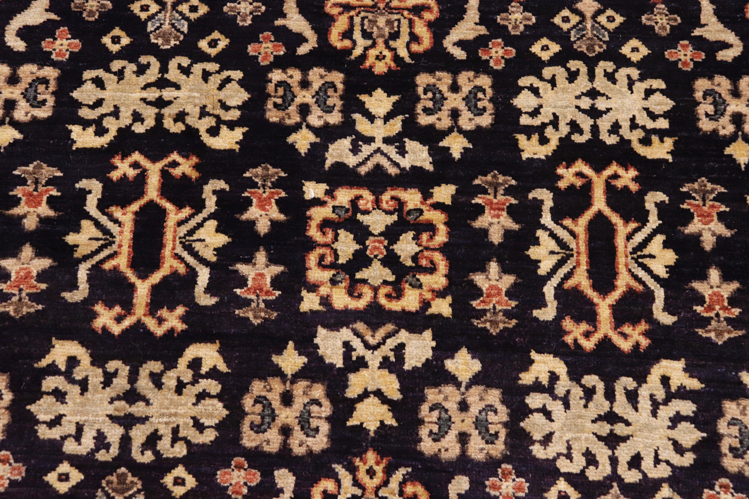 handmade Transitional Kafkaz Blue Gold Hand Knotted RECTANGLE 100% WOOL area rug 9' x 12'