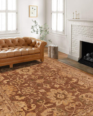 handmade Traditional Kafkaz Brown Beige Hand Knotted RECTANGLE 100% WOOL area rug 8X11