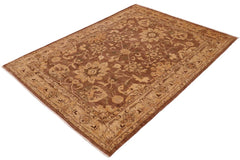 handmade Traditional Kafkaz Brown Beige Hand Knotted RECTANGLE 100% WOOL area rug 8X11