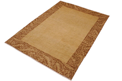 handmade Modern Kafkaz Tan Brown Hand Knotted RECTANGLE 100% WOOL area rug 9' x 12'