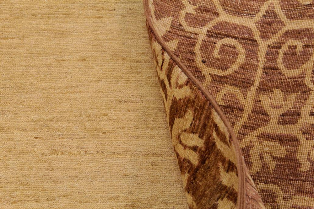 handmade Modern Kafkaz Tan Brown Hand Knotted RECTANGLE 100% WOOL area rug 9X12