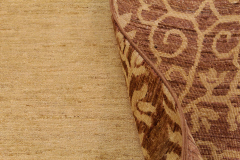 handmade Modern Kafkaz Tan Brown Hand Knotted RECTANGLE 100% WOOL area rug 9' x 12'