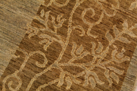 handmade Modern Kafkaz Lt. Green Brown Hand Knotted RECTANGLE 100% WOOL area rug 9' x 12'