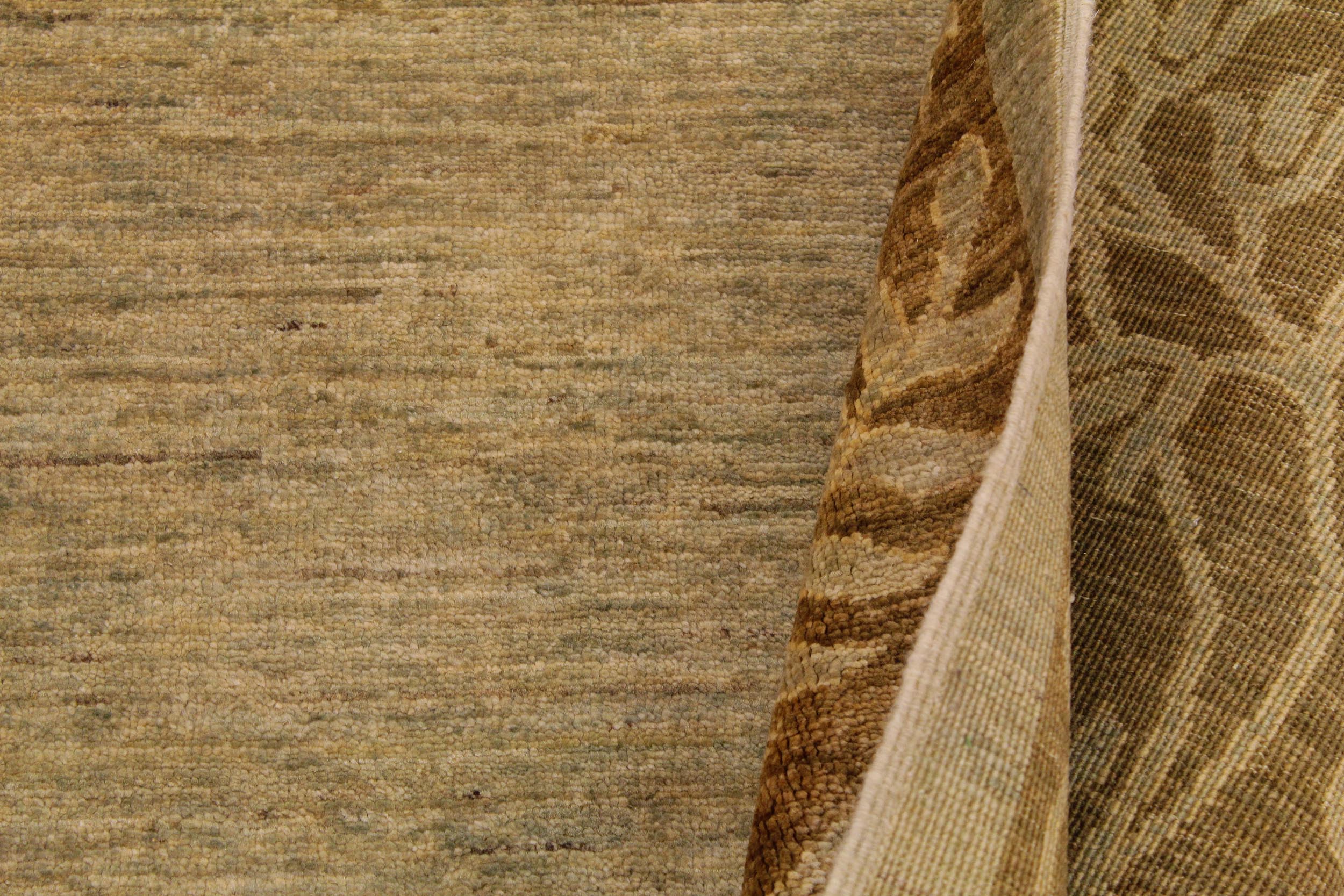 handmade Modern Kafkaz Lt. Green Brown Hand Knotted RECTANGLE 100% WOOL area rug 9' x 12'