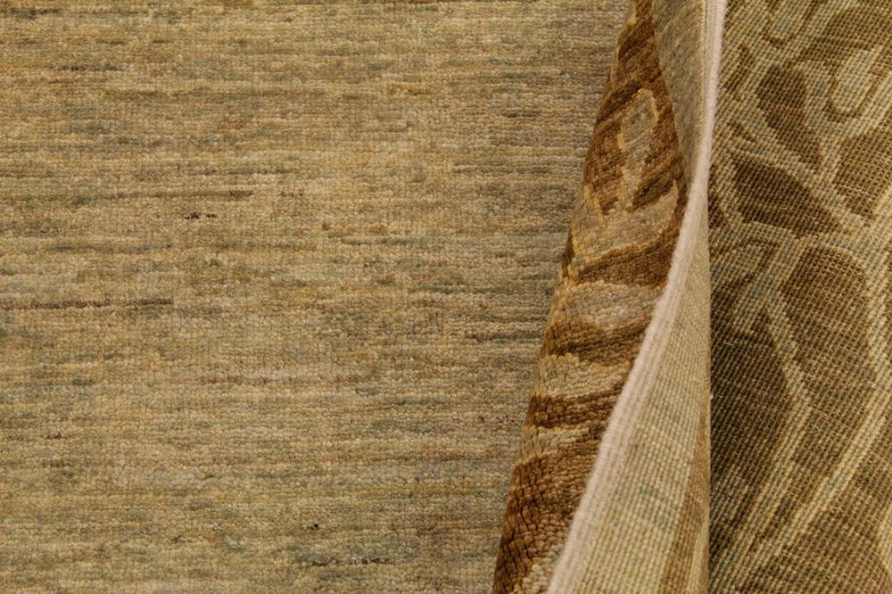 handmade Modern Kafkaz Lt. Green Brown Hand Knotted RECTANGLE 100% WOOL area rug 9X12