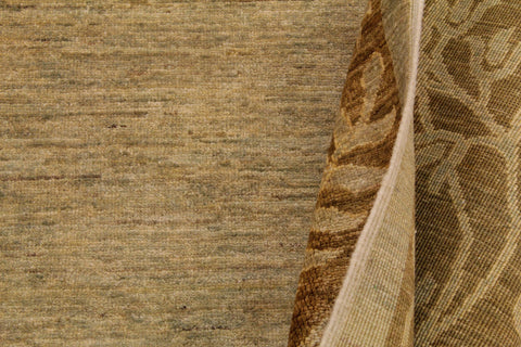 handmade Modern Kafkaz Lt. Green Brown Hand Knotted RECTANGLE 100% WOOL area rug 9' x 12'