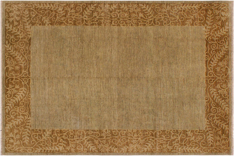 handmade Modern Kafkaz Lt. Green Brown Hand Knotted RECTANGLE 100% WOOL area rug 9' x 12'