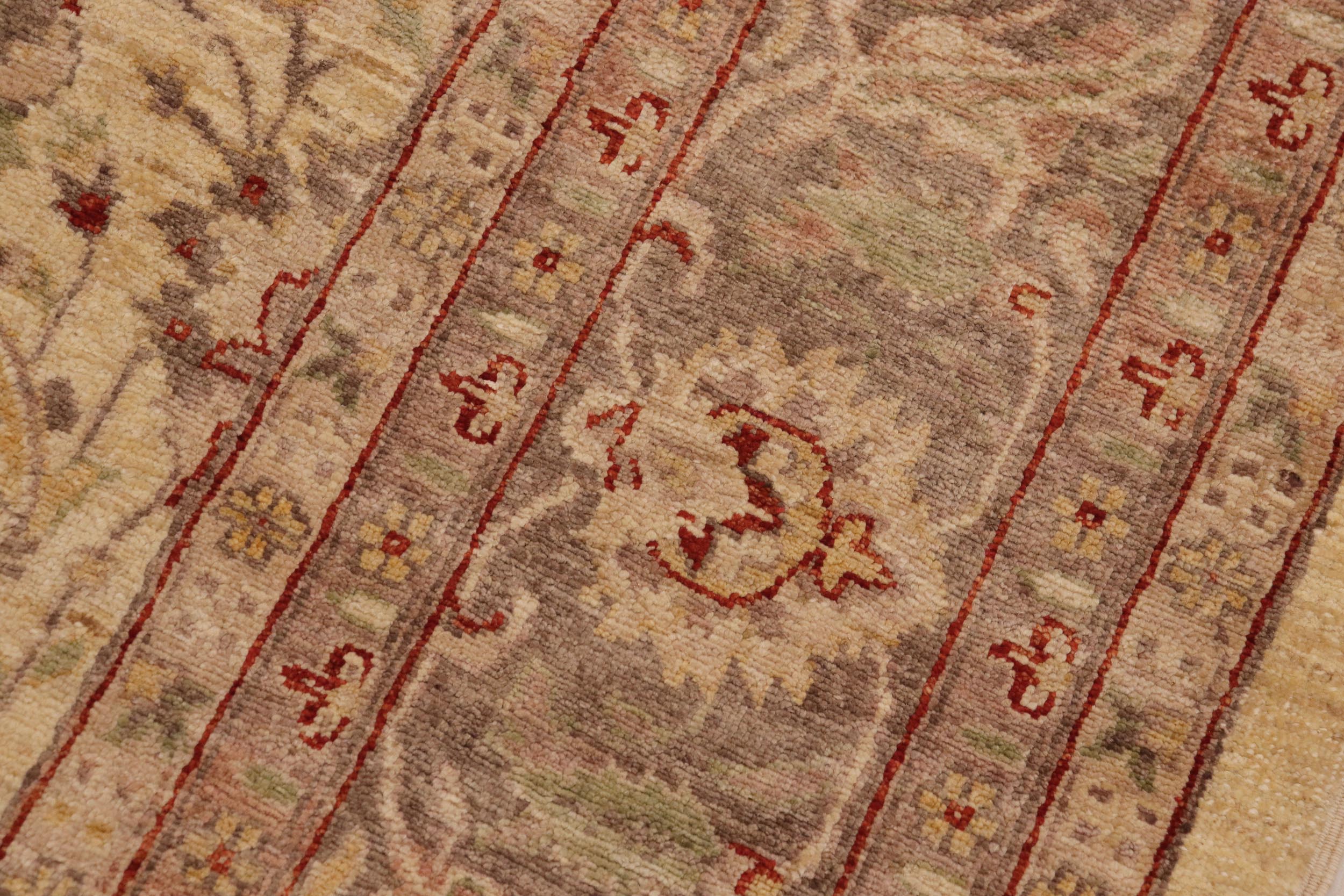 handmade Transitional Kafkaz Tan Brown Hand Knotted RECTANGLE 100% WOOL area rug 9' x 12'