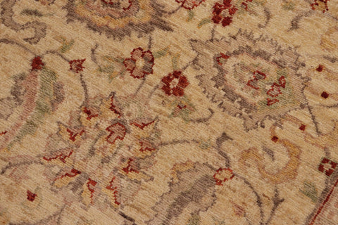 handmade Transitional Kafkaz Tan Brown Hand Knotted RECTANGLE 100% WOOL area rug 9' x 12'