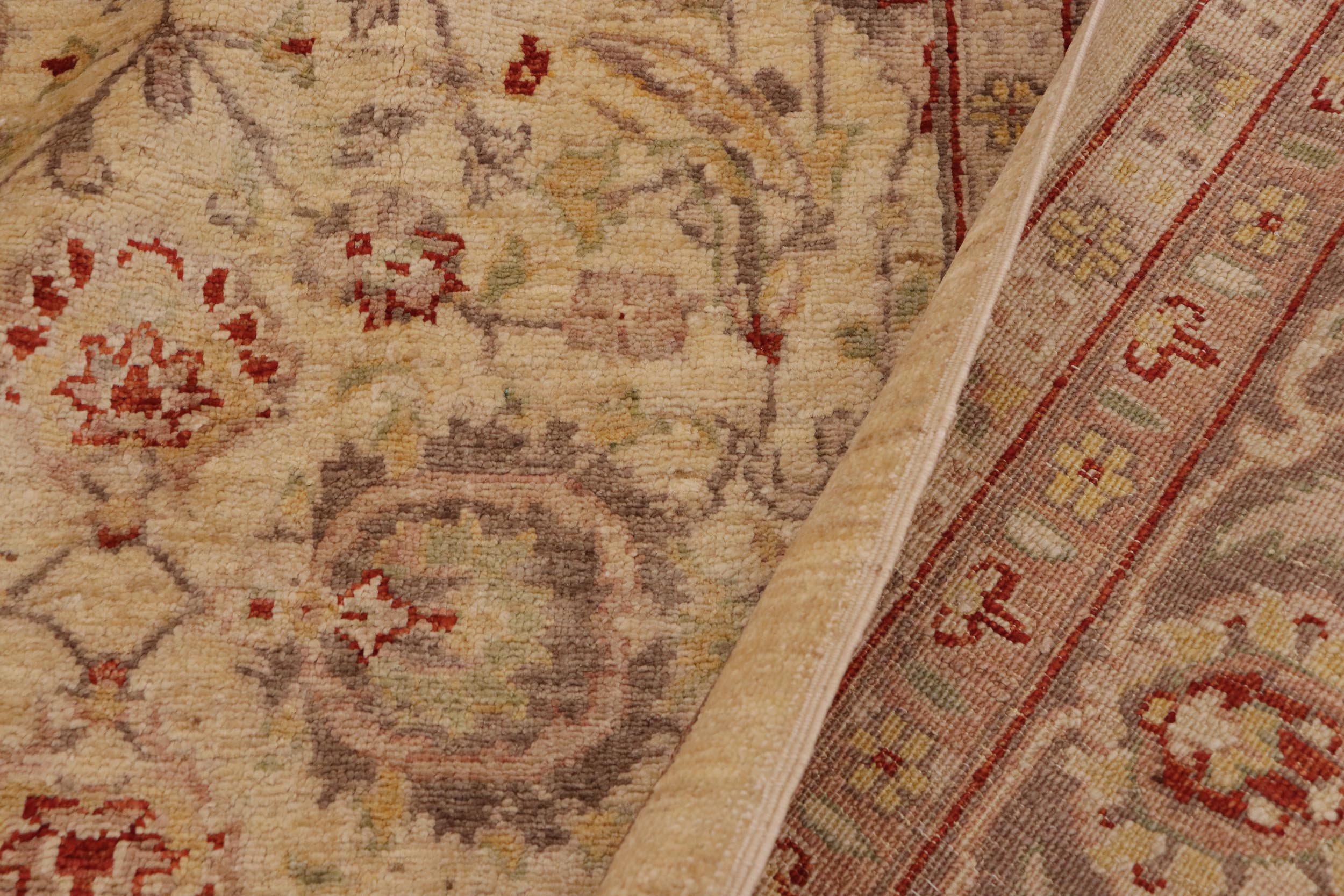 handmade Transitional Kafkaz Tan Brown Hand Knotted RECTANGLE 100% WOOL area rug 9' x 12'