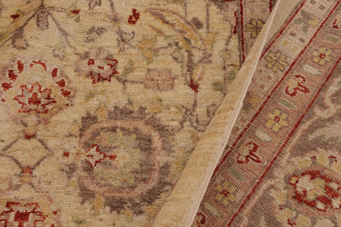 handmade Transitional Kafkaz Tan Brown Hand Knotted RECTANGLE 100% WOOL area rug 9' x 12'