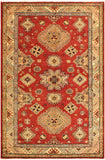 Tribal Super Kazak Louis Red/Tan Wool Rug - 4'1'' x 6'3''