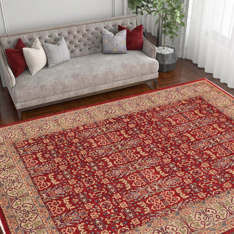 handmade Transitional Kafkaz Red Lt. Green Hand Knotted RECTANGLE 100% WOOL area rug 9' x 12'