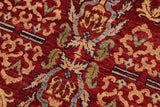handmade Transitional Kafkaz Red Lt. Green Hand Knotted RECTANGLE 100% WOOL area rug 9 x 12