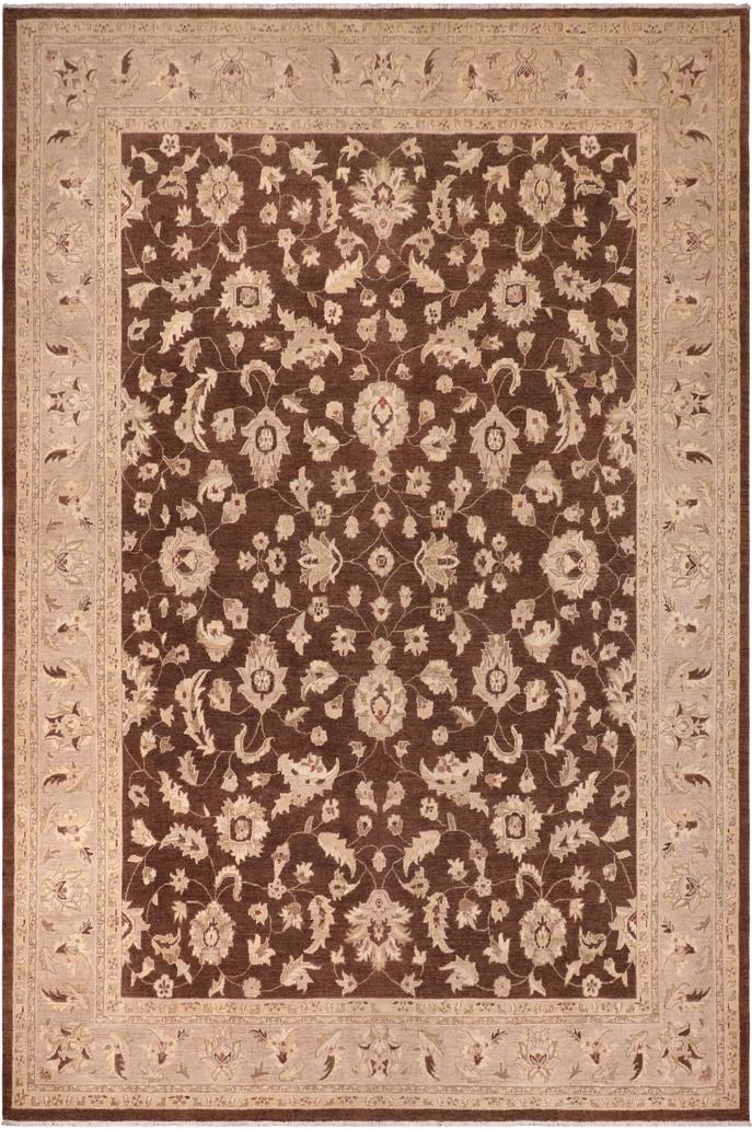 handmade Traditional Kafkaz Brown Lt. Gray Hand Knotted RECTANGLE 100% WOOL area rug 9X12
