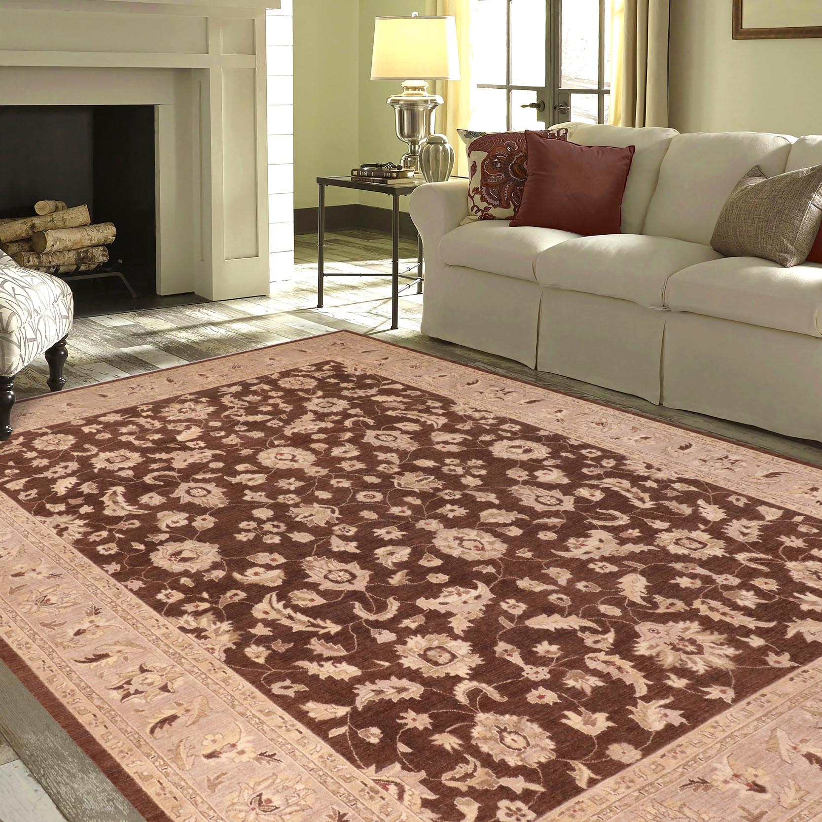handmade Traditional Kafkaz Brown Lt. Gray Hand Knotted RECTANGLE 100% WOOL area rug 9x12