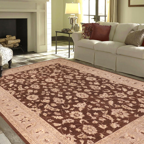 handmade Traditional Kafkaz Brown Lt. Gray Hand Knotted RECTANGLE 100% WOOL area rug 9x12