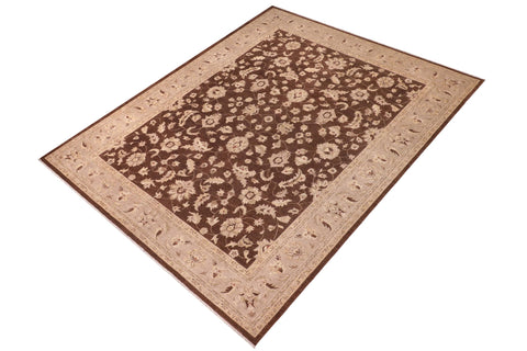 handmade Traditional Kafkaz Brown Lt. Gray Hand Knotted RECTANGLE 100% WOOL area rug 9x12