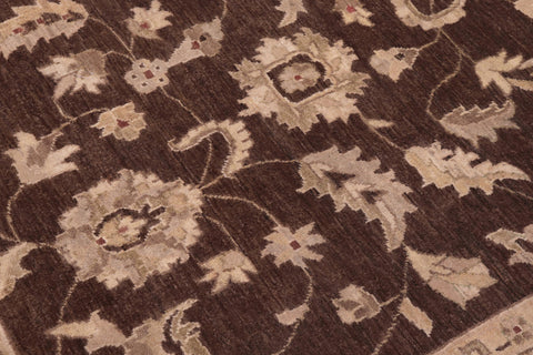 handmade Traditional Kafkaz Brown Lt. Gray Hand Knotted RECTANGLE 100% WOOL area rug 9x12