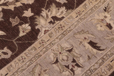 handmade Traditional Kafkaz Brown Lt. Gray Hand Knotted RECTANGLE 100% WOOL area rug 9x12