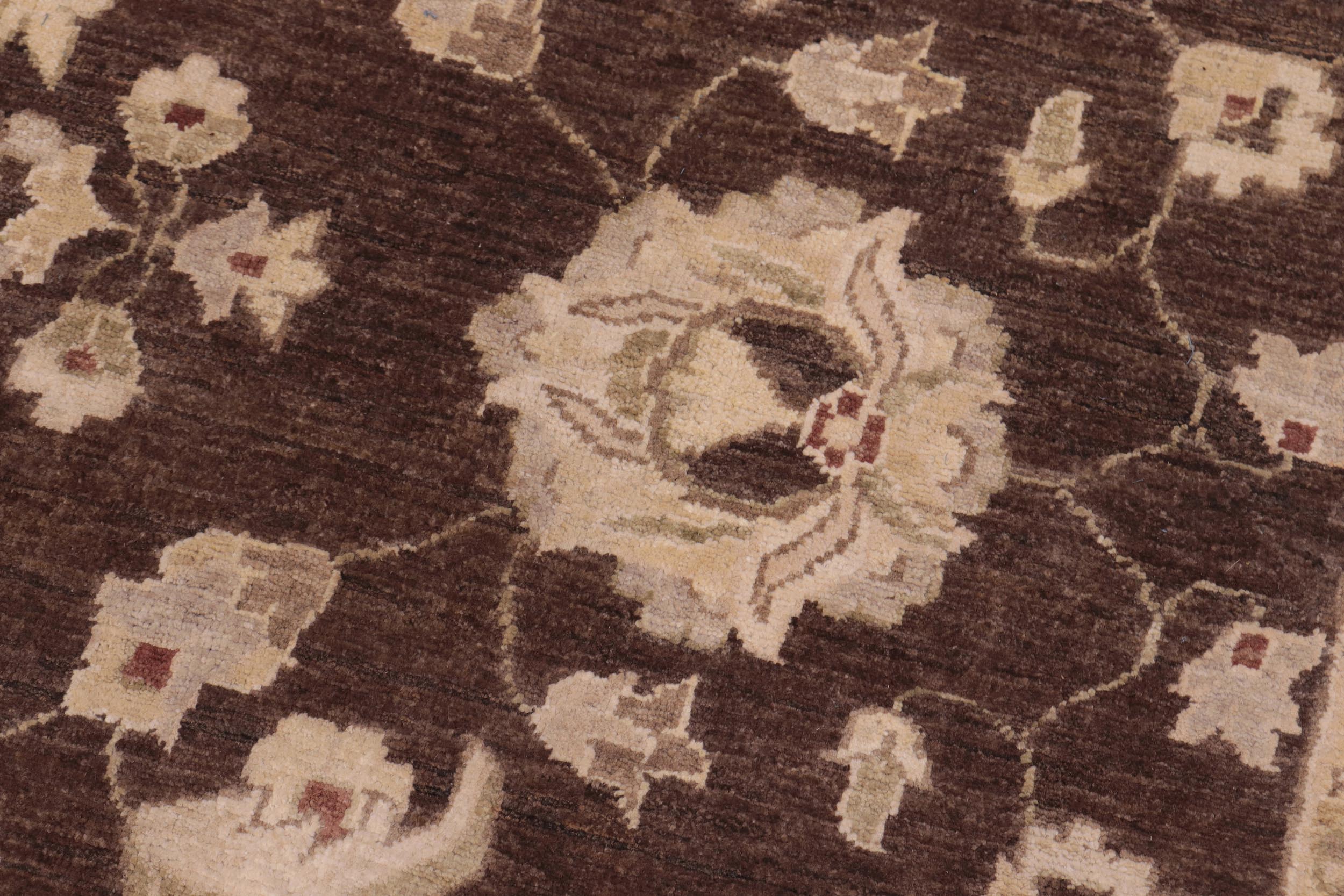 handmade Traditional Kafkaz Brown Lt. Gray Hand Knotted RECTANGLE 100% WOOL area rug 9x12