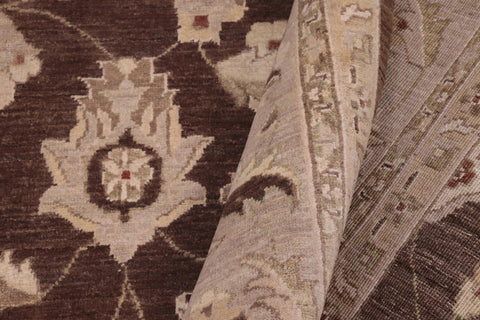 handmade Traditional Kafkaz Brown Lt. Gray Hand Knotted RECTANGLE 100% WOOL area rug 9x12