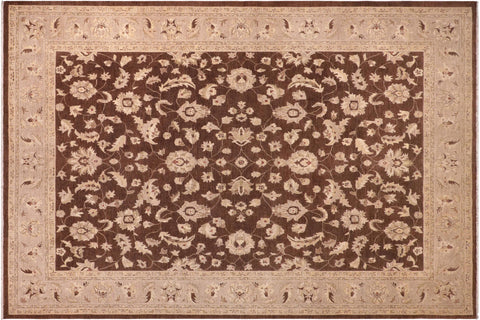 handmade Traditional Kafkaz Brown Lt. Gray Hand Knotted RECTANGLE 100% WOOL area rug 9x12