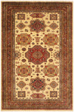 Rustic Super Kazak Todd Beige/Rust Wool Rug - 5'6'' x 8'0''