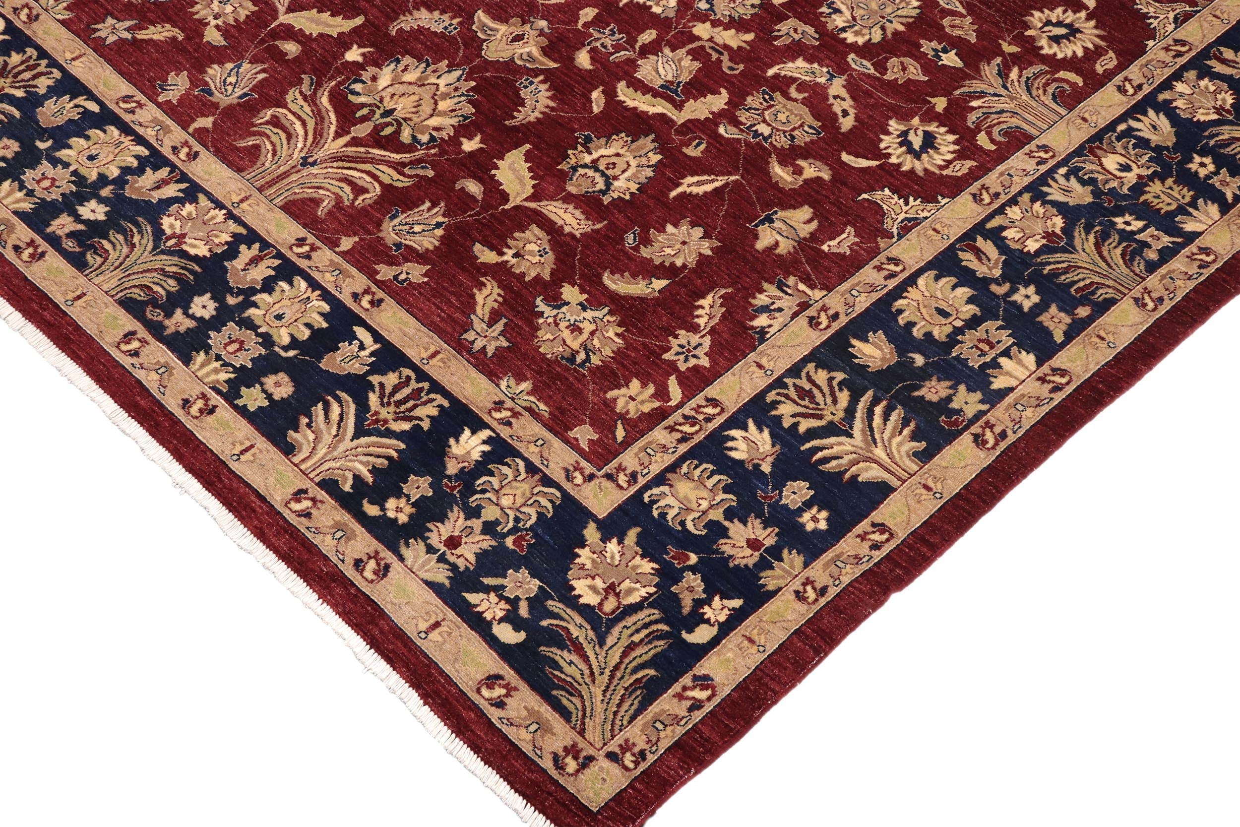 handmade Traditional Kafkaz Red Blue Hand Knotted RECTANGLE 100% WOOL area rug 9x12