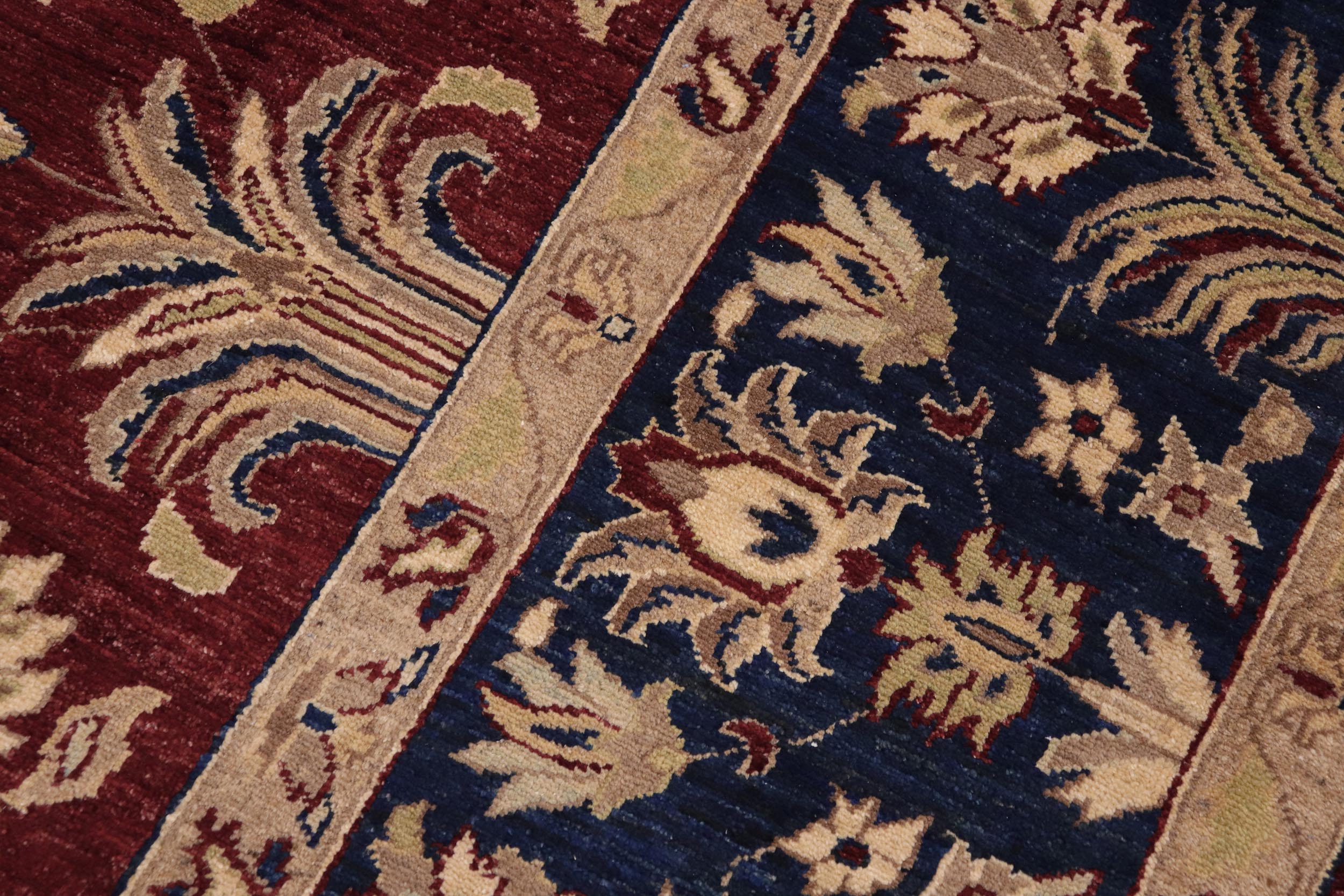 handmade Traditional Kafkaz Red Blue Hand Knotted RECTANGLE 100% WOOL area rug 9x12