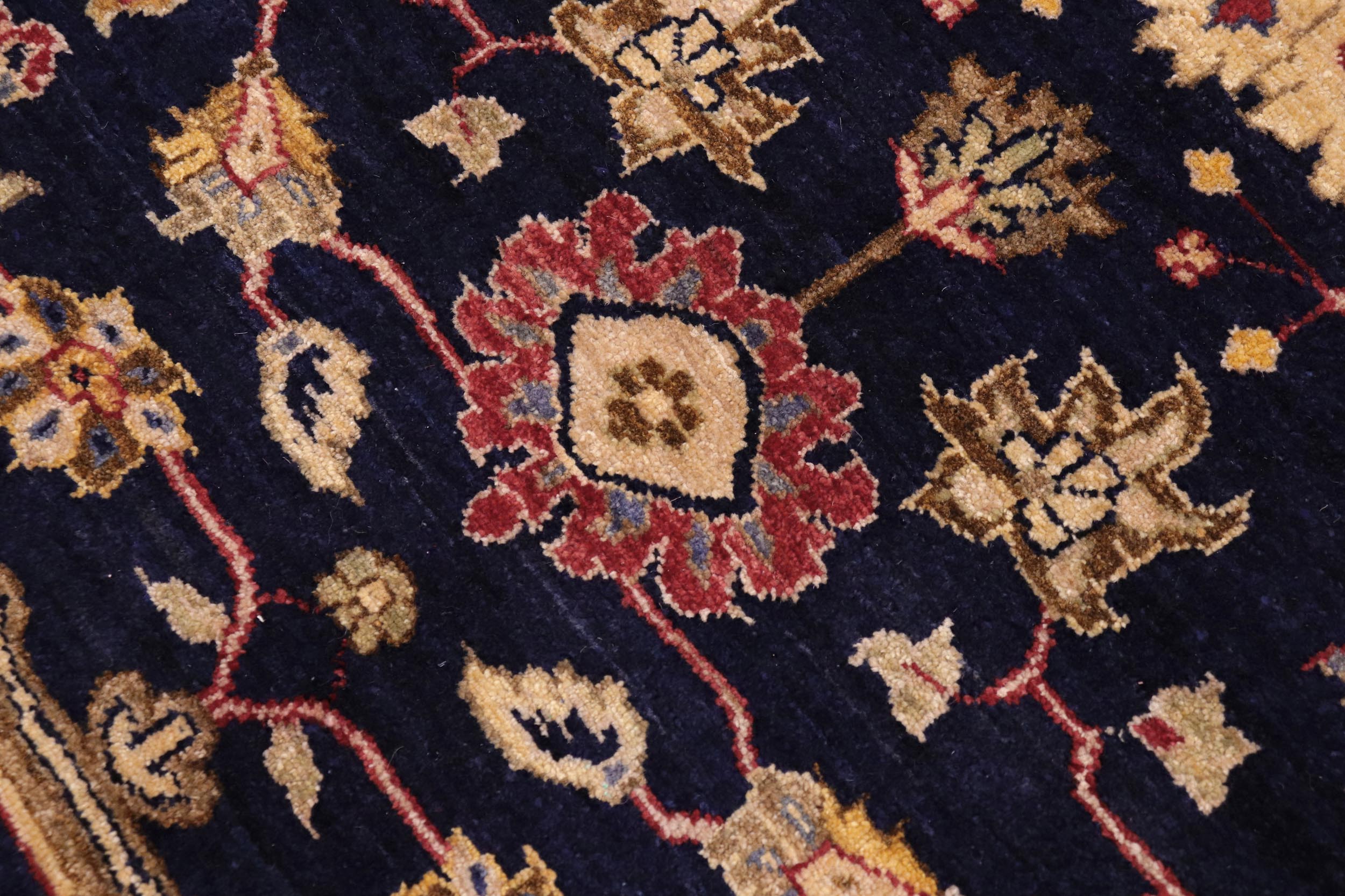 handmade Transitional Kafkaz Blue Red Hand Knotted RECTANGLE 100% WOOL area rug 9' x 12'