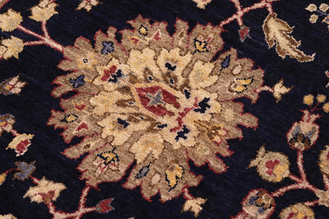 handmade Transitional Kafkaz Blue Red Hand Knotted RECTANGLE 100% WOOL area rug 9' x 12'