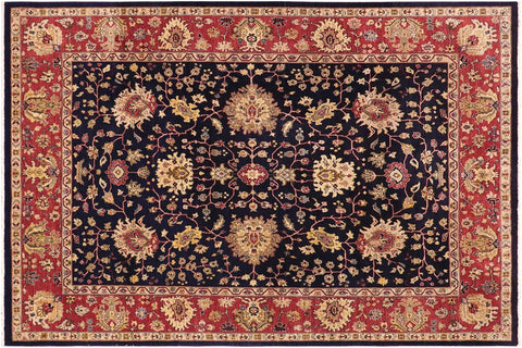 handmade Transitional Kafkaz Blue Red Hand Knotted RECTANGLE 100% WOOL area rug 9' x 12'