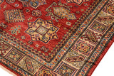 handmade Geometric Super Kazak Red Tan Hand Knotted RECTANGLE 100% WOOL area rug 5 x 7