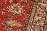 handmade Geometric Super Kazak Red Tan Hand Knotted RECTANGLE 100% WOOL area rug 5 x 7