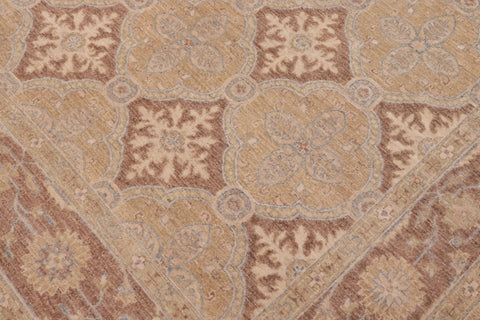 handmade Transitional Kafkaz Gold Brown Hand Knotted RECTANGLE 100% WOOL area rug 6' x 9'